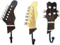 KUNGYO Vintage Guitar Shaped Decorative Hooks Rack Hangers for Hanging Clothes Coats Towels Keys Hats Metal Resin Hooks Wall Mounted Heavy Duty (3-Pack) (Guitar Hook-A)