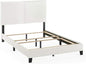 FURINNO Pessac PU Leather Upholstered Platform, Full, White