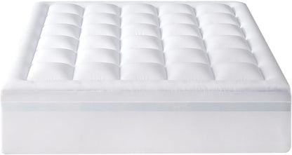 Best Price Mattress 4 Inch Pillowtop Mattress Topper and Pad Combo, 2 Inch Egg Crate Foam Mattress Topper, 2 Inch Plush Mattress Pad, Certified Safe Foam and Fabric, Dorm Essentials, Twin