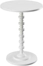 Convenience Concepts Palm Beach Spindle 17.75" Traditional Round End Living Room, Turned Solid Wood Side, Classic Display Pedestal Table, White