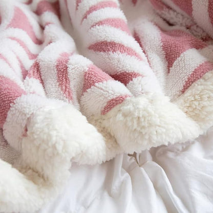 LOMAO Sherpa Fleece Blanket Fuzzy Soft Throw Blanket Dual Sided Blanket for Couch Sofa Bed (Pink, 90''x90'')