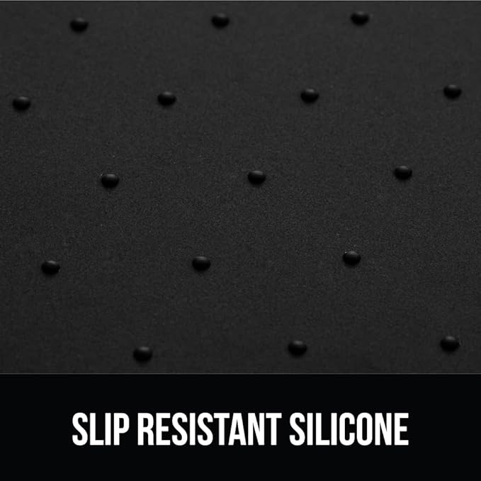 GORILLA GRIP 100% Waterproof Raised Edge BPA Free Silicone Pet Feeding Mat, Dog Cat Food Mats Contain Spills Protects Floors, Placemats for Cats and Dogs Water Bowl, Pets Accessories 16x10, Black-Mewly Pet