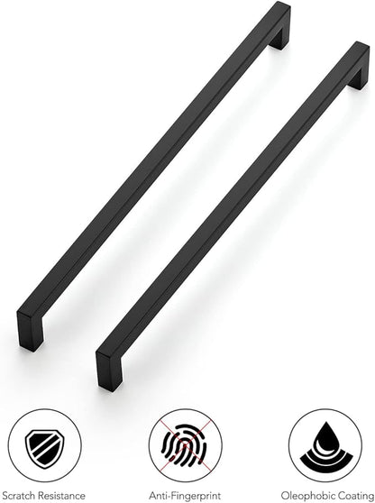 Ravinte 10 Pack 12-3/5 Inch Kitchen Square Cabinet Handles Matte Black Pulls Black Drawer Pulls Kitchen Cabinet Hardware Handles