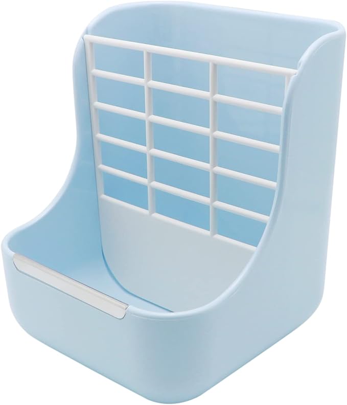 Litewoo Rabbit Hay Feeder Guinea Pig Feeder, 2 in 1 Automatic Small Animal Food Bowl Feeding Cage Accessories (Blue)-Mewly Pet