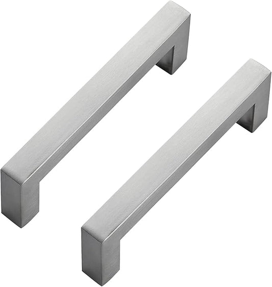 Ravinte 3 Pack Brushed Nickel Kitchen Cabinet Handles 4 Inch Cabinet Pulls Square Kitchen Hardware for Cabinet Drawer Pulls Drawer Handles Come with Screwdriver