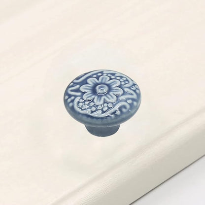 HUAMULAN 15 PCS Cabinet Knobs Glossy Ceramic Dresser Mushroom Table Drawer Cupboard Pull Furniture DIY Wardrobe Solid Color Vintage Handle,with 3 Size Mounting Screws