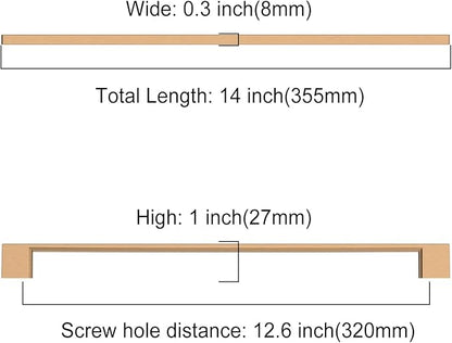 6-Pack Bronze Cabinet Pulls - 12.5 Inch Champagne Handles for Wardrobes & Dressers