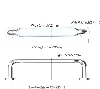 Asidrama 10 Pack 3.75 Inch(96mm) Polished Chrome Kitchen Cabinet Handles, Cabinet Pulls Kitchen Cabinet Hardware for Cupboard Drawer Pulls