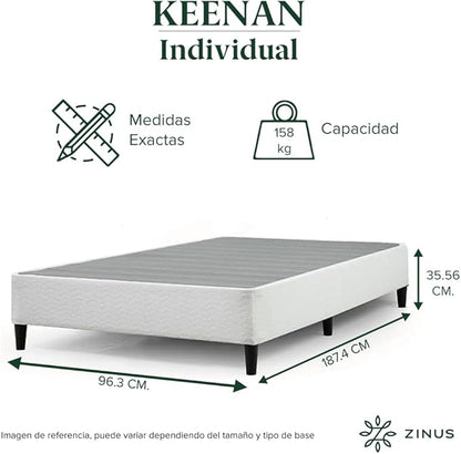 ZINUS Keenan Metal Mattress Foundation, Standing Box Spring, Headboard Brackets Included, Easy Assembly, Twin