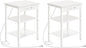 HOOBRO Side Tables Set of 2 with Charging Station and USB Ports, Small End Tables for Small Space, 3-Tier Nightstands with Adjustable Shelf, for Living Room, Bedroom and Balcony, White WW112BZP201