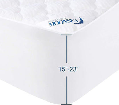 California King Air Mattress Cover, Thick Quilted Mattress Topper, Soft Breathable and Noiseless Down Alternative Fiber Pillow Top Mattress Pad with Deep Pocket Fits Up to 23 Inch Mattress(72"X82")