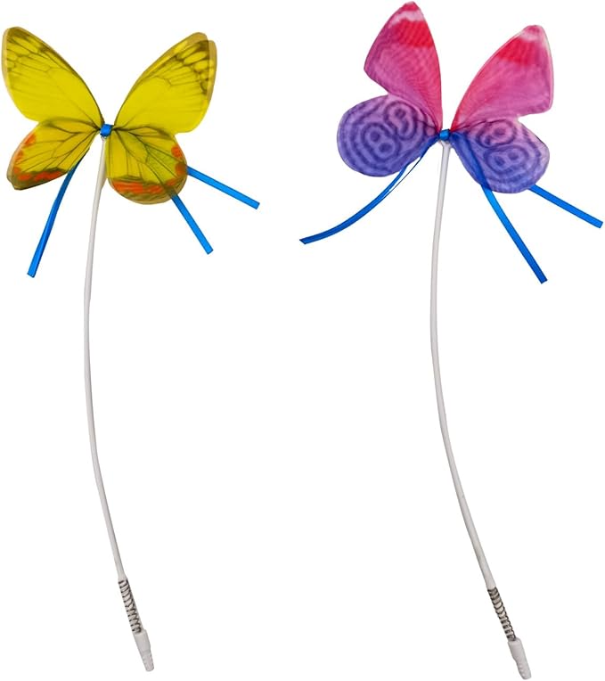 Cat Toy Replaceable Butterflies Toy Accessories, 2 Pcs-Mewly Pet
