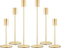 zeochyni Matte French Gold Candle Holders Set of 6, Elegant Candlestick Holders for Wedding Centerpieces Dining Tables Parties Home Decor Events, Taper Candle Holders Fit 3/4 Inch Candles