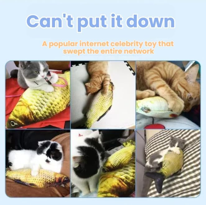 Catnip Toys 6 Pcs Set - Simulated Fish Fake Fish Realistic Soft Catnip Contained Catnip Catnip Toys for Cats and Kittens (Multi Colors)-Mewly Pet