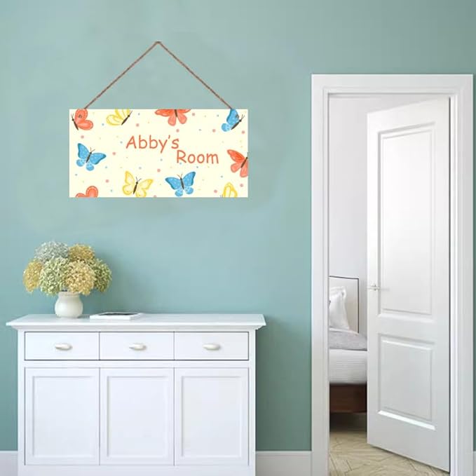 Personalized Sign Vintage Wall Decor For Kids Room Butterfly Decoration Nursery Decor Party Decorations For Little Man Cave Wall Art Decor For Boys Room Girls Bedroom