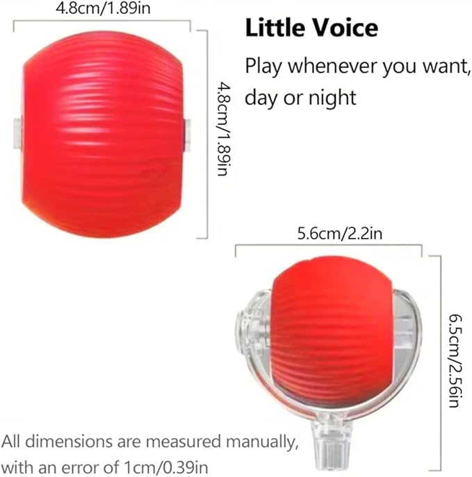 Interactive Cat Toys Ball for Indoor Cats, Auto Moving Cat Toys Interactive Motorized Electric Rolling Ball with Motion Sensor, Indoor Cats to Reduce Boredom (Red)-Mewly Pet