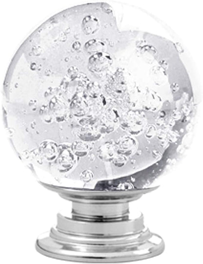 12 Pcs 30mm Round Shape Bubble Crystal Glass Cabinet Knobs with Screws Drawer Knob Pull Handle Used for Kitchen, Dresser, Door, Cupboard (Clear)