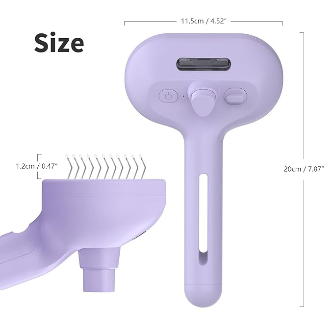 3-in-1 Self-Cleaning Brush for Shedding Dogs and Cats - Removes Static, Tangles, and Loose Hair (Purple)-Mewly Pet