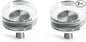 JEREVER 2 Pack Glass Crystal Knobs Brushed Nickel Drawer Pull Cabinet Handle for Dresser Kitchen (Round)