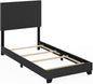 Furinno Pessac Upholstered Bed Frame, Black PU Leather, Twin XL