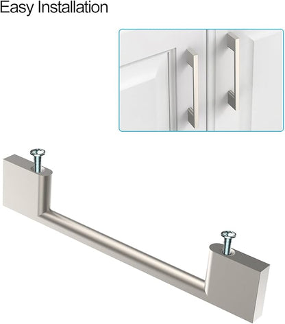 10 Pack Brushed Satin Nickel Cabinet Pulls 8.8 Inch Handles Hardware for Kitchen Cabinets Dresser Nickel Pulls