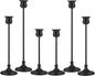 Taper Candle Holder Tall Vintage Metal Candlestick Holders Candle Stick Candelabra for Halloween Thanksgiving Christmas Holiday Wedding (Matt Black, 2 Sets (6 pcs))