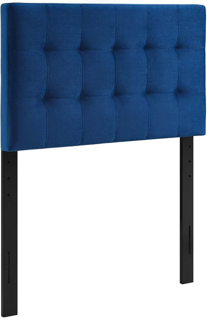 Modway Lily Biscuit Tufted Twin Performance Velvet Headboard, Navy