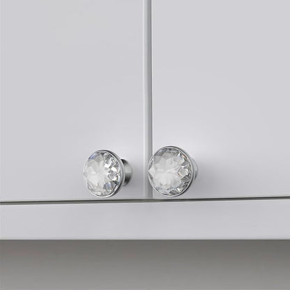 Asidrama 10 Pack Polished Chrome Kitchen Cabinet Knobs Clear Crystal Dresser Knobs Drawer Knobs Cabinet Hardware Zinc Knobs for Dresser Drawers
