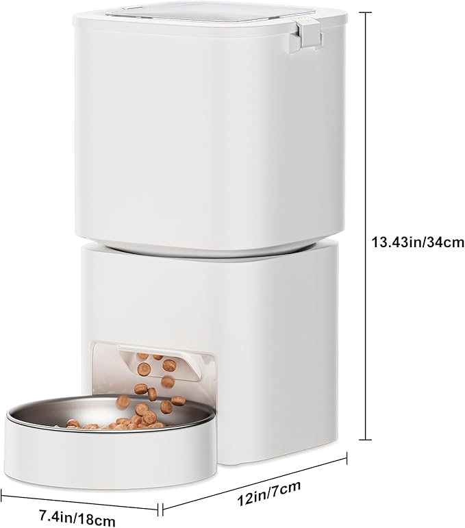5L/21 Cups Automatic Cat Feeder, Timed Automatic Pet Feeders, Cat Dry Food Dispenser Dual Power, 10 Meals Programmable 1-15 Portion Control Cats Feeder, Pet Food Dispenser for Cats & Puppy(Not WiFi)-Mewly Pet