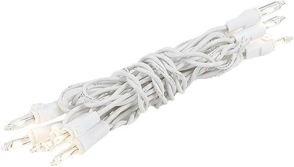 Novelty Lights 5.5 Feet 10 Bulb Clear Mini Light String on White Wire, Non-Connectable Incandescent Fairy Lights for Bottles and Crafts, 4" Bulb Spacing, 24" Lead, Stackable Fused Plug