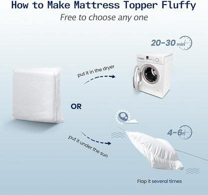SOPAT Mattress Topper Twin XL Size Extra Thick Mattress Pad 8-21" Deep Pocket Soft Down Alternative Fill Mattress Protector Pillow Top Mattress Cover (39x80 Inches, White)