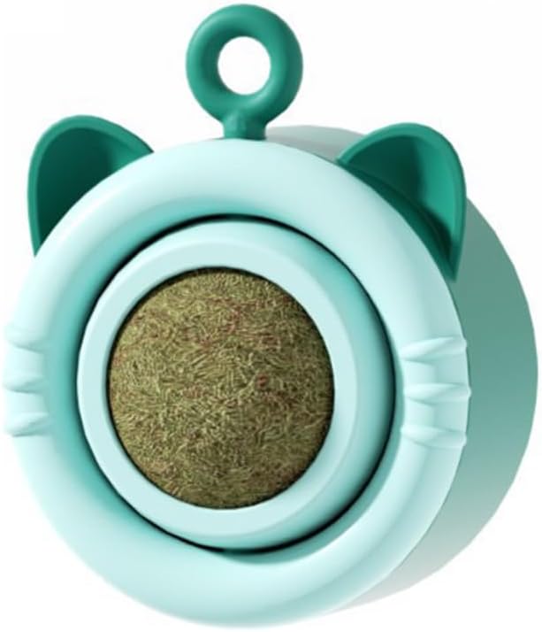 SLLOS Catnip Toys Balls 3 Pcs,Happy Planet 360°Rotating,Cat Energy Ball, Edible Kitten Silvervine Toys for Cats Lick, Healthy Kitty Teeth Cleaning Dental Chew Toys, Cat Wall Treats(Blue)-Mewly Pet