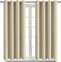 BGment Room Darkening Curtains 45 Inches Long - Grommet Thermal Insulated Drapes Window Treatment Curtains for Bedroom, 2 Panels, 52 x 45 Inch, Beige