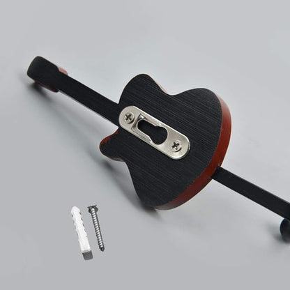 KUNGYO Vintage Guitar Shaped Decorative Hooks Rack Hangers for Hanging Clothes Coats Towels Keys Hats Metal Resin Hooks Wall Mounted Heavy Duty (3-Pack) (Guitar Hook-B)