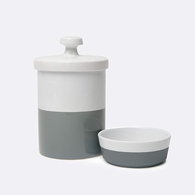 Waggo Dipper Ceramic Dog Bowl for Small and Large Breeds - Heavyweight and Durable Pet Food and Water Dish Crock, Dishwasher Safe, Modern (Dolphin, Small)-Mewly Pet