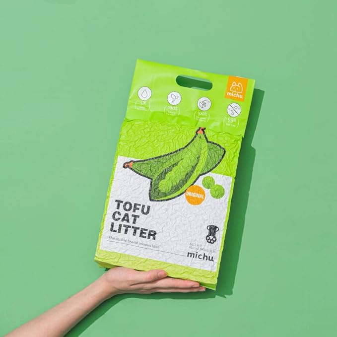 Tofu Cat Litter Natural Clumping Tofu Cat Litter, Fast Clumping and Easily Scoop-able 5.5lb/88oz 5 Scents - Original, 3 Pack-Mewly Pet