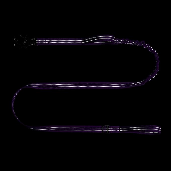 ICEFANG Tactical Dog Leash,K9 Training Walking Bungee Lead with 2 Control Handle,Heavy Duty Quick Release Metal Clasp,for Medium Large Breed (Reflective Purple, 6 FT)-Mewly Pet