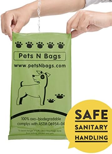 Poop Bags, Environment Friendly Pets N Bags Dog Waste Bags, Biodegradable, Refill Rolls, Includes Dispenser (16 Rolls / 240 Count)-Mewly Pet