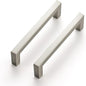 Ravinte 15 Pack Solid 3-3/4 Inch Center to Center Slim Square Bar Drawer Handles Cabinet Hardware - Brushed Nickel Kitchen Pulls