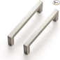 Ravinte 5 Pack Solid 3-3/4 Inch Center to Center Slim Square Bar Dresser Drawer Handles Kitchen Cabinet Handles Brushed Nickel Drawer Pulls Kitchen Cabinet Hardware Pulls