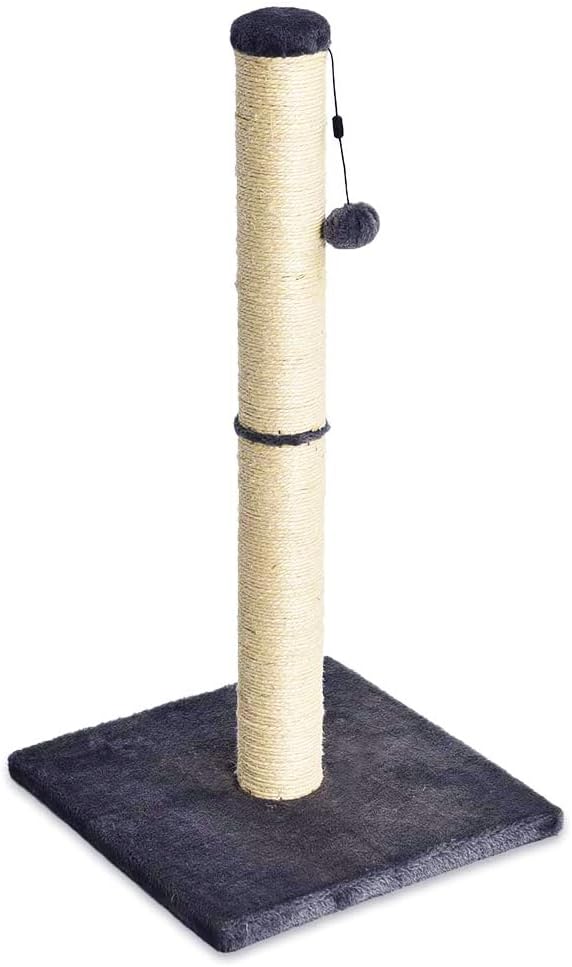 Amazon Basics Cat Scratcher - Indoor Classic Single Cat & Kittens Scratching Post, Medium (31.5"H) - Grey-Mewly Pet