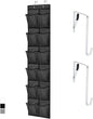 GORILLA GRIP Over the Door Shoe Organizer, 12 Large Breathable Mesh Pockets, Space Saving Hanging Storage Holder, 2 Hook Closet Rack Hanger, Hangs on Closets for Shoes, Accessories, 64H x 9.5W Black
