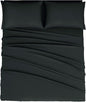 Mejoroom Full Size Sheets - 1800TC Luxury Full Sheets with 16 Inch Deep Pocket - Premium Bedding Collection - Extra Soft, Breathable, Wrinkle, Fade & Stain Resistant - 4 Piece (Full,Black)