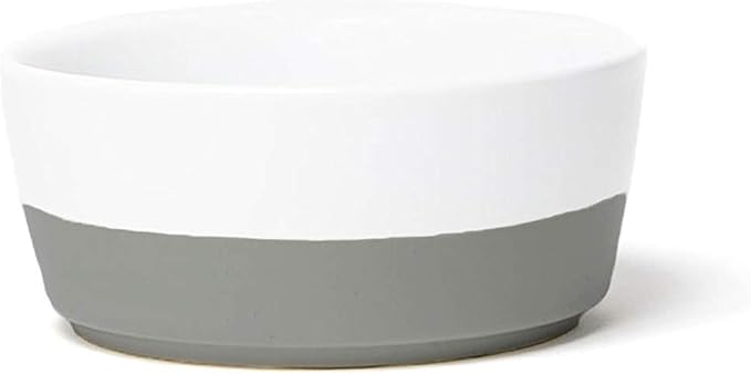 Waggo Dipper Ceramic Dog Bowl for Small and Large Breeds - Heavyweight and Durable Pet Food and Water Dish Crock, Dishwasher Safe, Modern (Dolphin, Small)-Mewly Pet