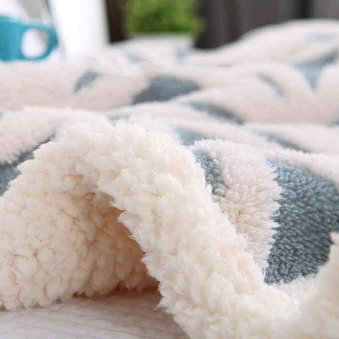 LOMAO Sherpa Fleece Blanket Fuzzy Soft Throw Blanket Dual Sided Blanket for Couch Sofa Bed (Light Blue, 60''x 80'')