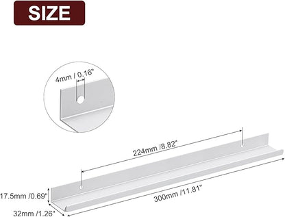 uxcell Cabinet Finger Edge Pull, 8pcs 300mm / 11.81" Aluminum Alloy Back Mount Hidden Cabinet Pulls Concealed Handle for Home Kitchen Drawer Cabinet, Silver