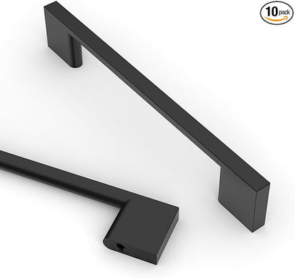 Asidrama 10 Pack 5 Inch(128mm) Matte Black Kitchen Cabinet Handles, Cabinet Pulls Kitchen Cabinet Hardware for Cupboard Drawer Pulls