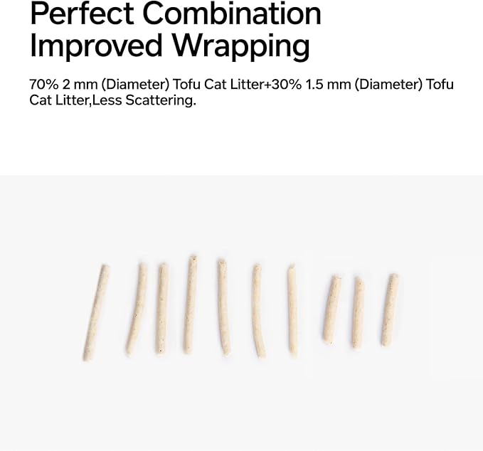 pidan Tofu Cat Litter Clumping,Flushable,Ultra Absorbent and Fast Drying, 100% Natural Ingredients Litter,Solubility in Water,Really Dust-Free,Less Scattering (5.3lb×4bags)-Mewly Pet