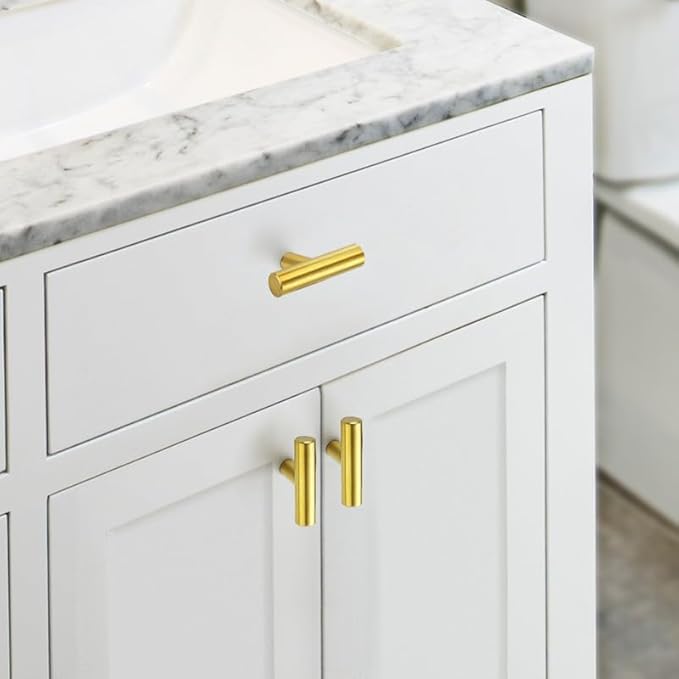 JOY DECOR 20 Pack Cabinet Knobs, Gold Cabinet Handles, 2in Kitchen Cabient Knobs, Single Hole Drawer Knobs for Dresser Drawers