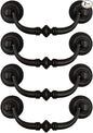 4PCS Retro Dresser Drawer Drop Bail Pulls Handles Classic Metal Swing Handles Hole Centers for Kitchen Bedroom Decoration (Iron Black)